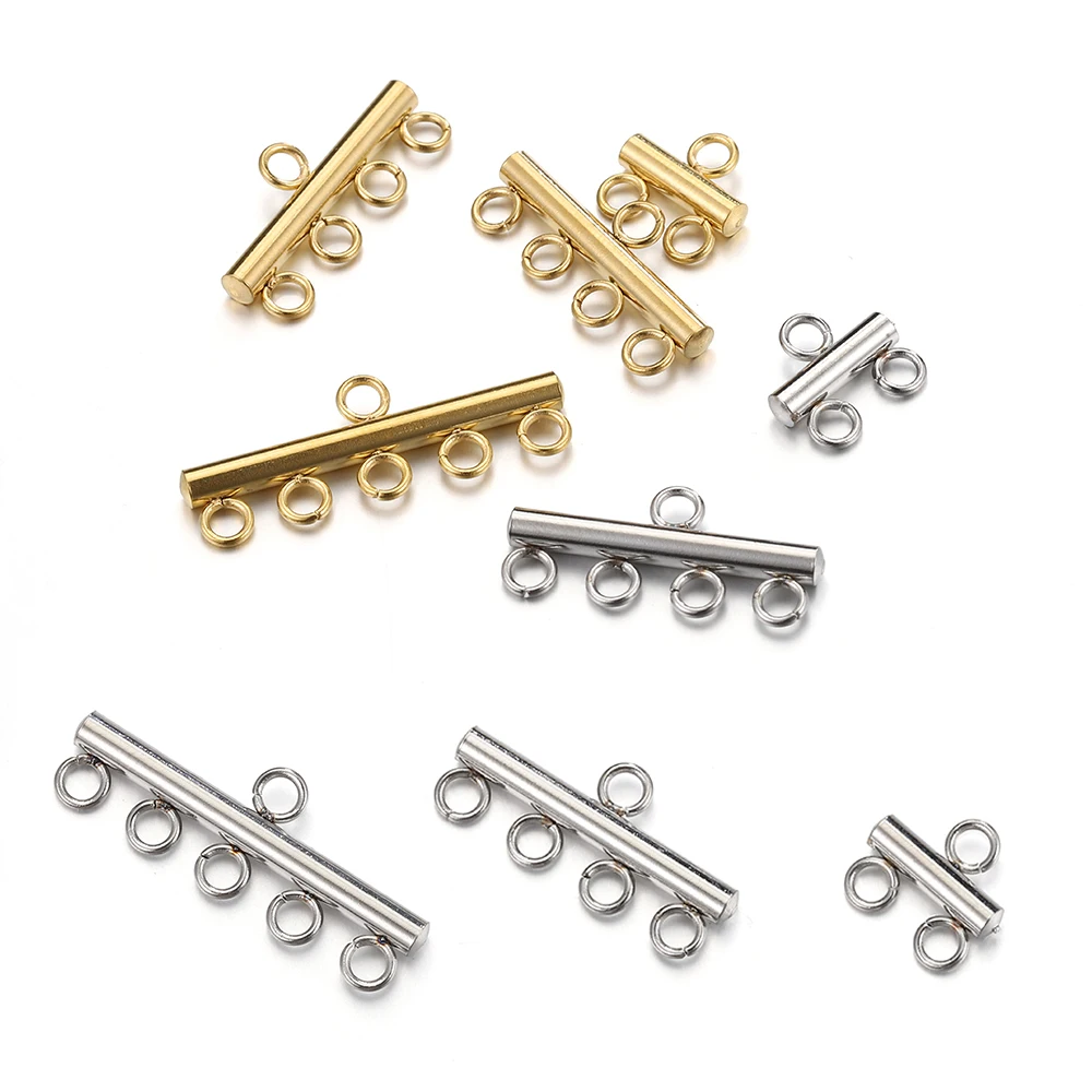 20pcs Stainless Steel Multihole Pendants Connector Clasp Necklace Bracelet Layer Pendant Connect Tassel DIY Ear Jewelry Making