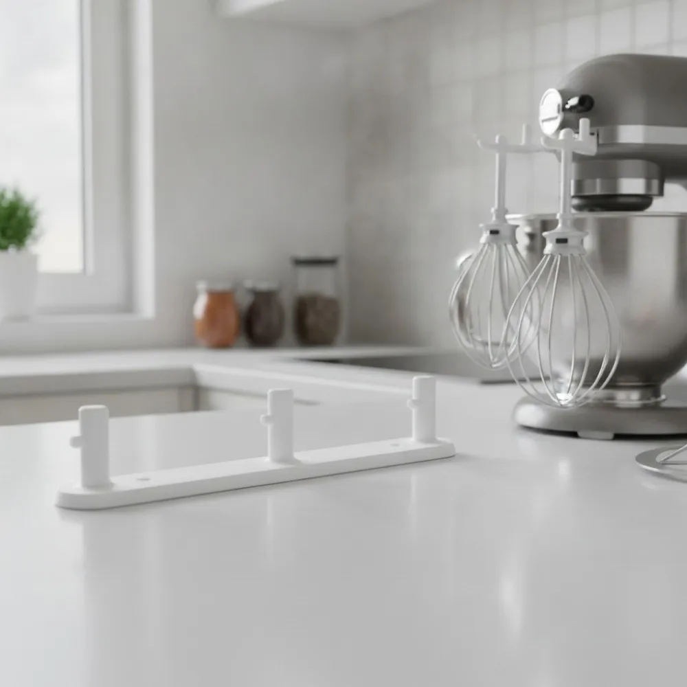 Space Saving Under-Cabinet Mixer Attachment Hanger Plastic Professional Stand Mixer Attachment Holder 3 Hooks