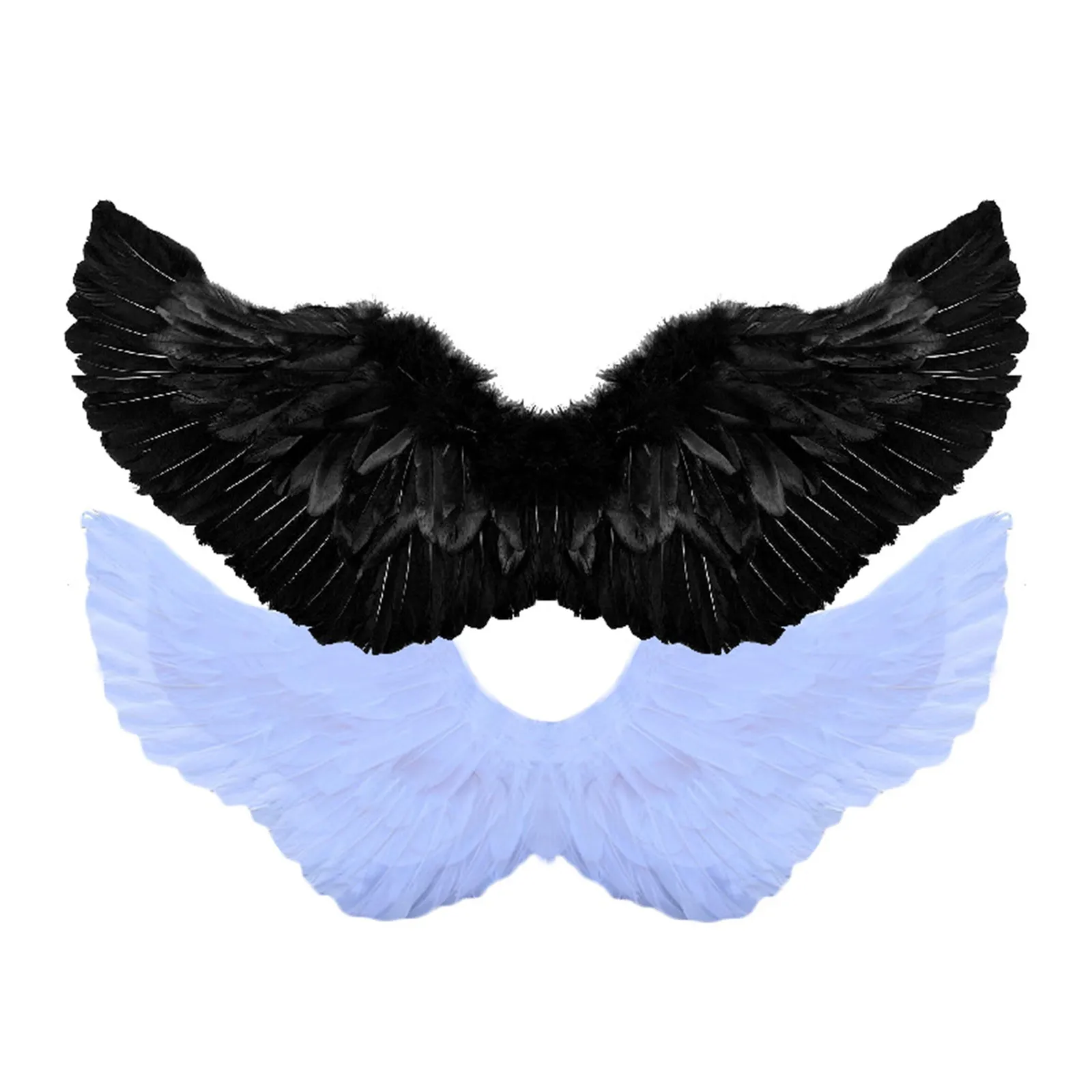

1 Pc Angel Wing White Black Feather Wings Adult Children Birthday Gift Cosplay Wing Stage Show Halloween Christmas Party Costume