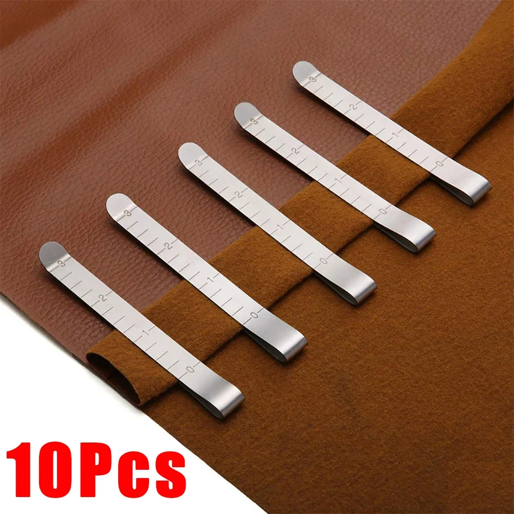 10/1Pcs Sewing Clip Stainless Steel Hemming Clips Metal Sewing Crimping Clip Fabric Measuring Ruler Quilting DIY Sewing Tools