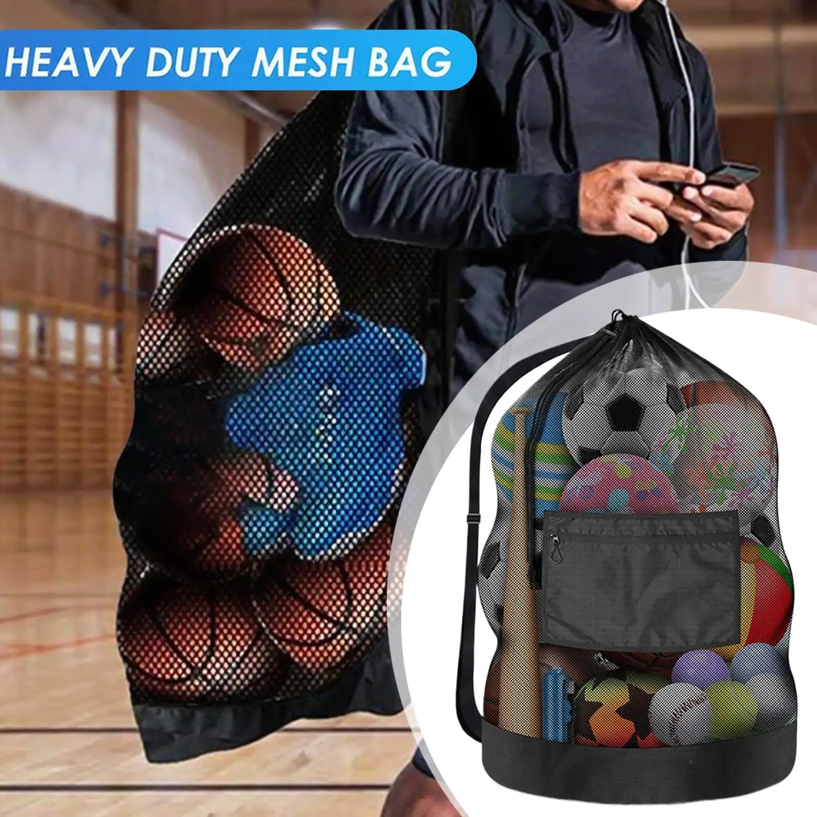

Soccer Ball Bag Heavy Duty Volleyball Net Bags Multi Functional Sports Equipment Storage Net Pouch For Athletes Youth Women