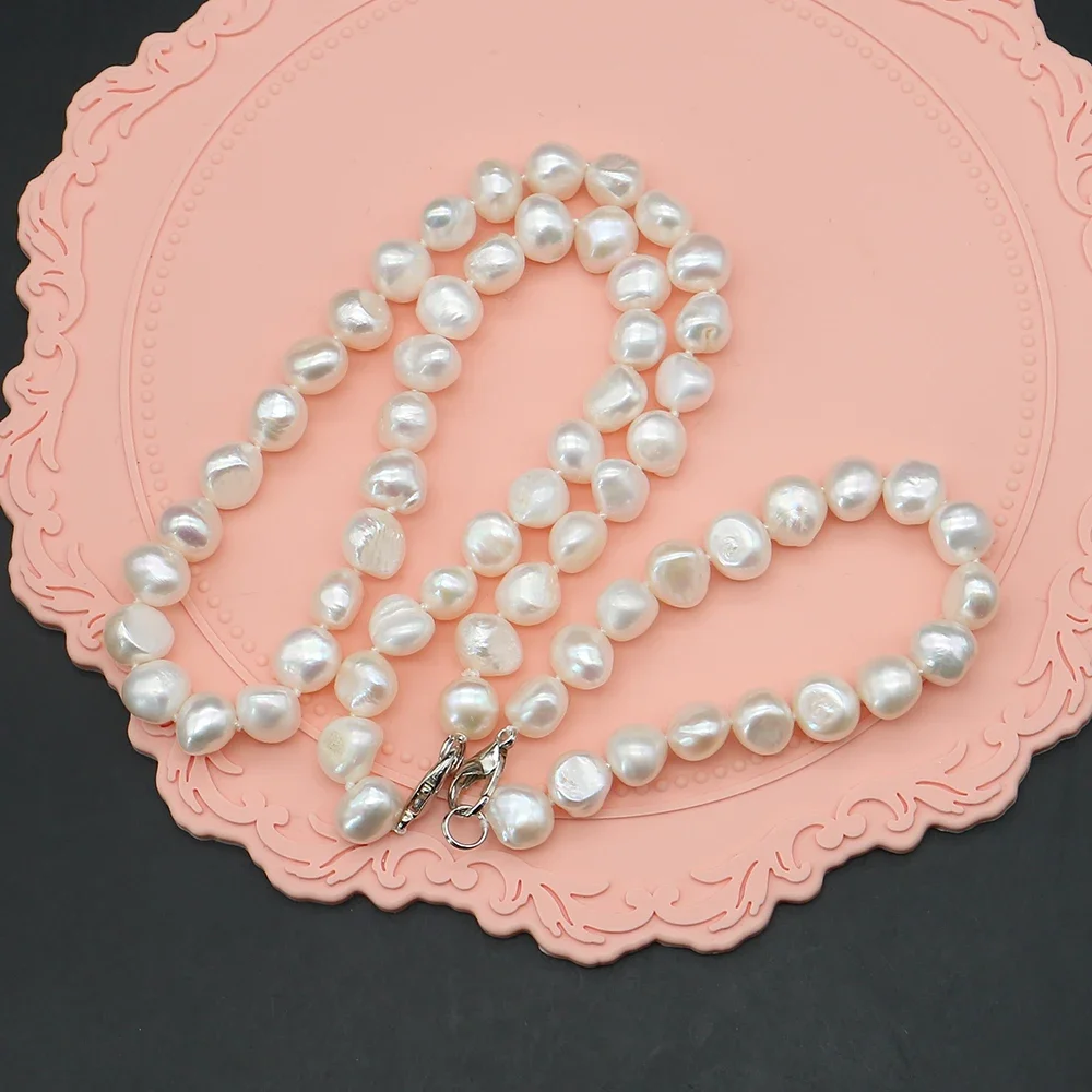 Gorgeous Natural Freshwater Baroque Mixed-color Irregular Straight-hole Pearl Necklace Bracelet Jewelry Set Banquet Party Gift