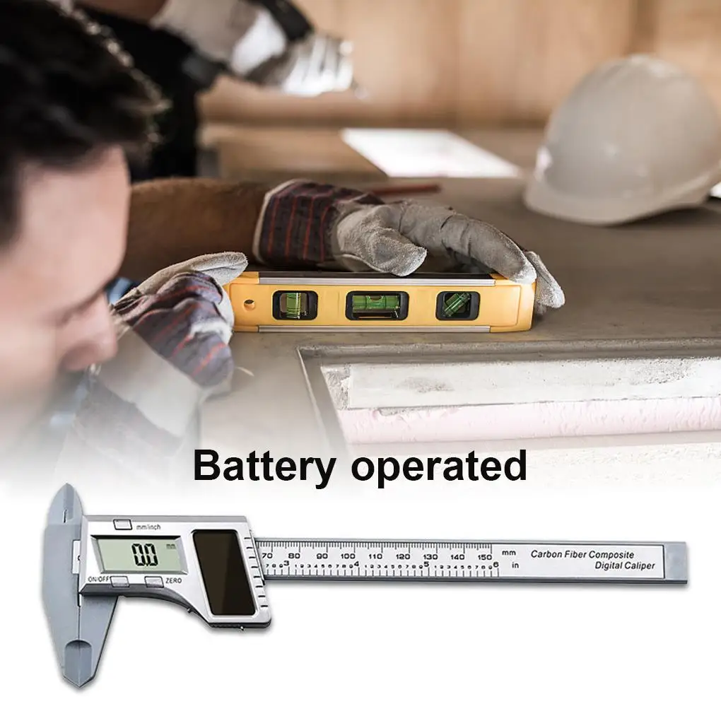 Solar Digital Measuring Caliper Battery Powered Measurement Gauge Instruments Electric Ruler Woodworking Tool Supplies