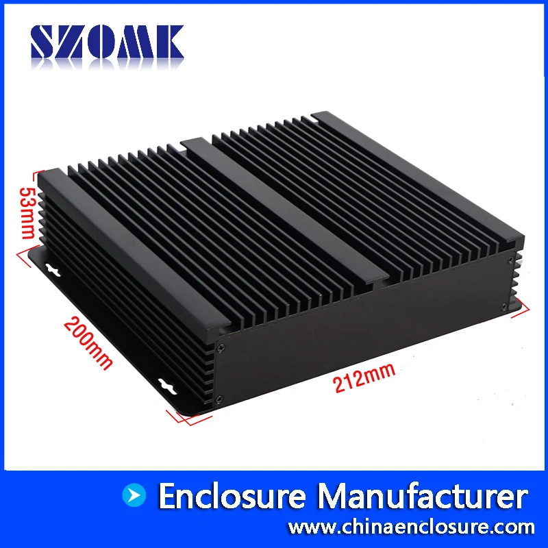 

SZOMK AK-C-A50 53*212*200mm Custom Network Extrusion Aluminum Mini Computer Enclosures Box