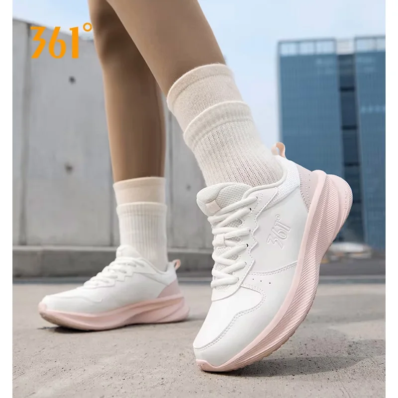 361 Degrees Fengye 5.0 Women's Running Shoes Leather Rebound Casual Feather-Light Supportive Durable Female Sneaker 682542211F