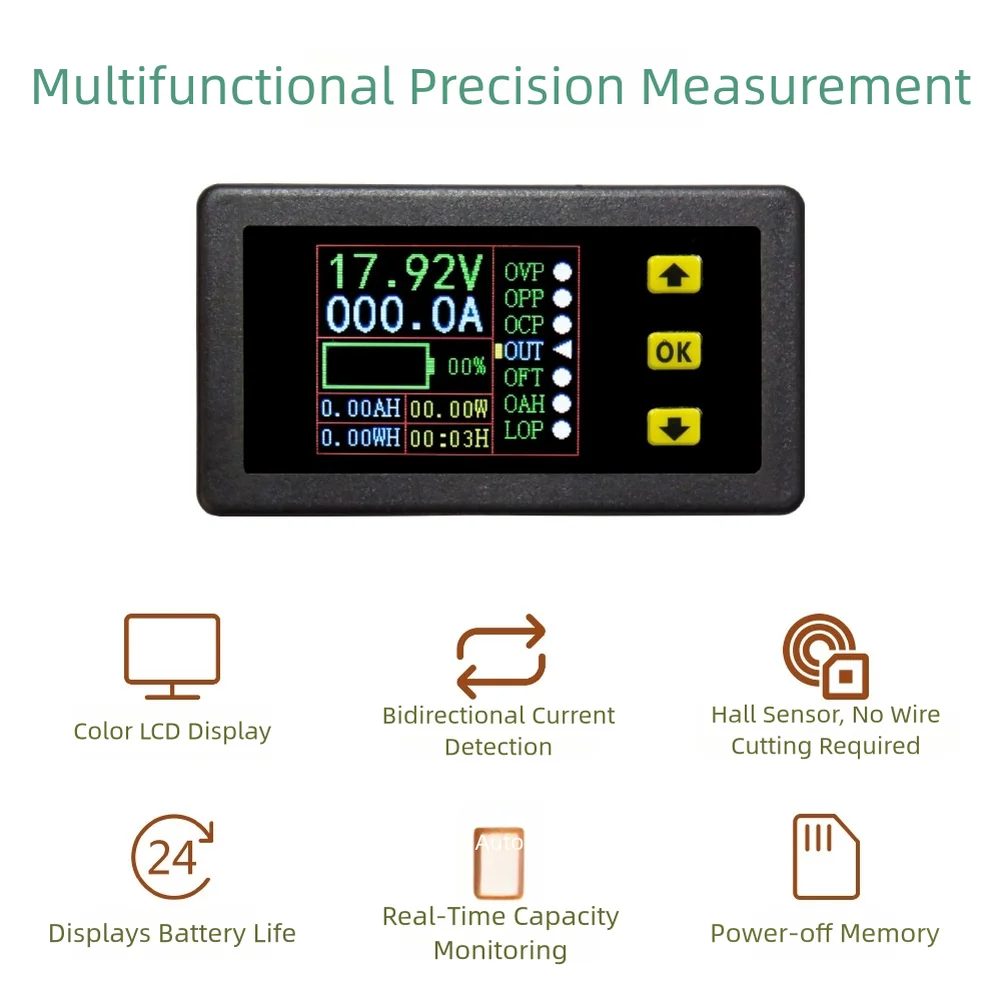 VAC9010H قاعة كولوم متر اللون LCD تيار مستمر ثنائي الاتجاه الجهد الحالي القدرة لاختبار أداة القياس التبعي #5
