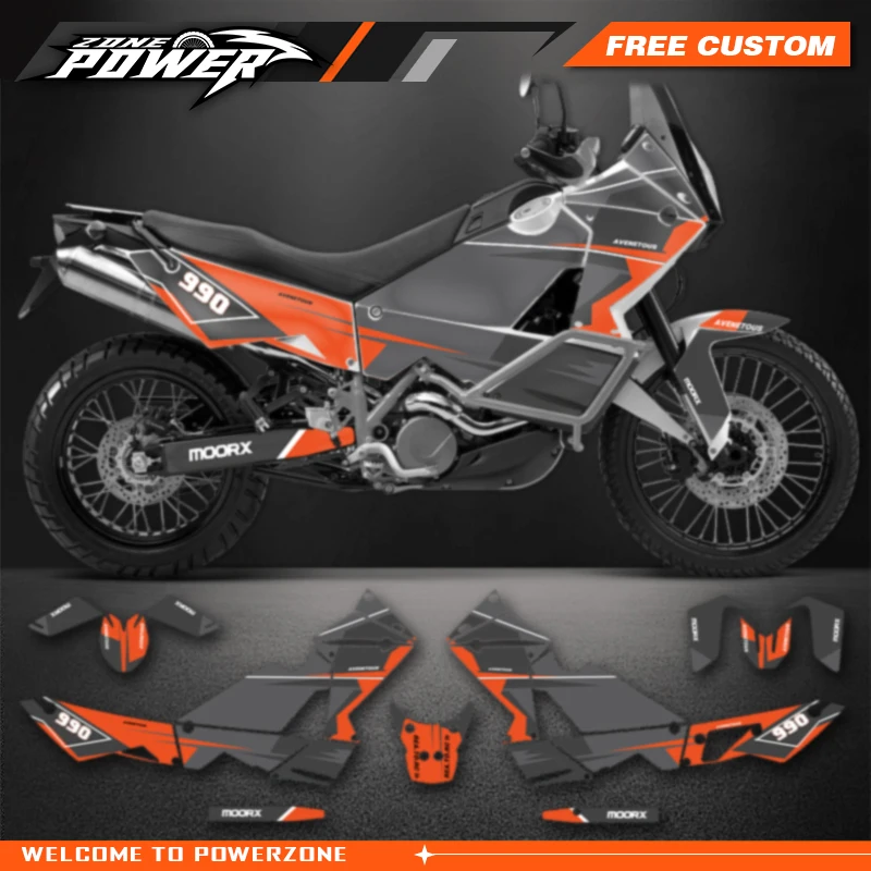 Powerzone Graphics Motorcycle Vinyl Decal Sticker Deco Kits for KTM 990 ADVENTURE ADV ADV-R ADV-S 2003- 2015 2016 Customized 10