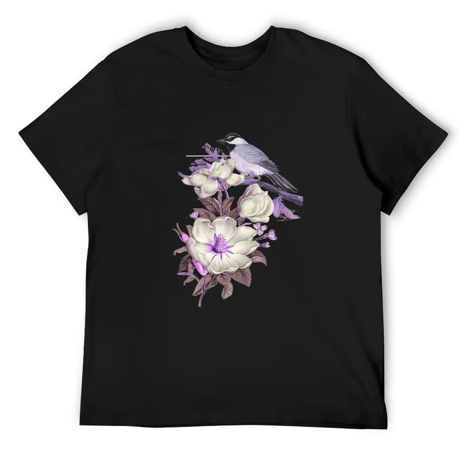 

Flower- bird design T-Shirt customs design your own vintage anime shirt Men's t-shirt