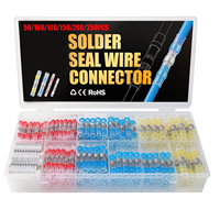 50/100/120/150/200/250PCS Solder Seal Wire Connectors Heat Shrink Butt Connectors, Waterproof Insulated Electrical Wire Terminal