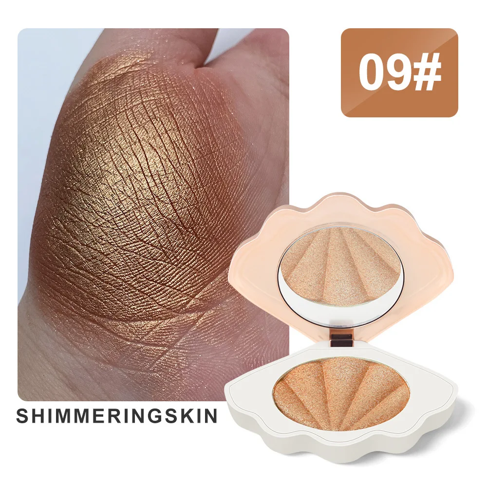 Nieuwe Shell Vorm Enkele Markeerstift Private Label Gemakkelijk Te Dragen Cosmetica Custom Make-Up Contour Palet Groothandel Glow Face