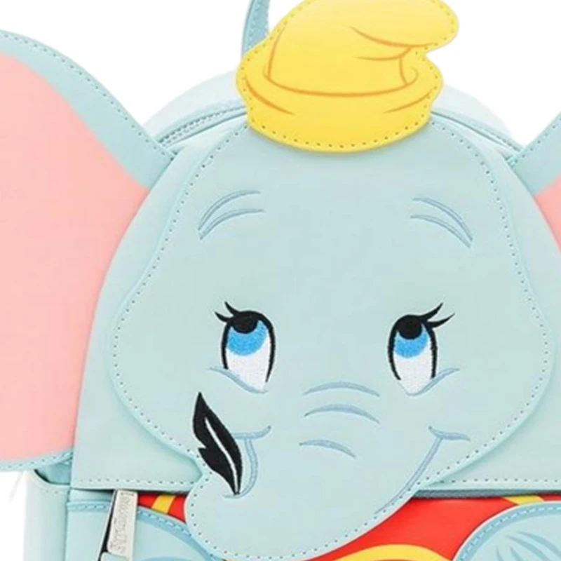 Loungefly 3 Styles Dumbo Figural Dumbo Mini Rucksack Wallet Set 80th Anniversary Don\'t Just Fly Mini Backpack Light Blue Pink