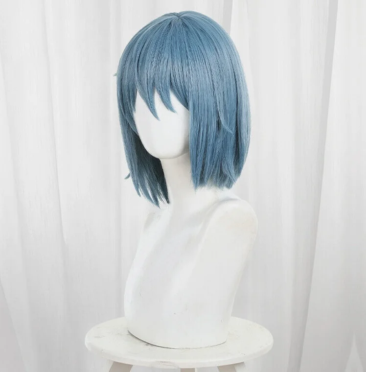 Puella Magi Madoka Magica Sayaka Miki Cosplay Wigs 33cm Blue Synthetic Hair