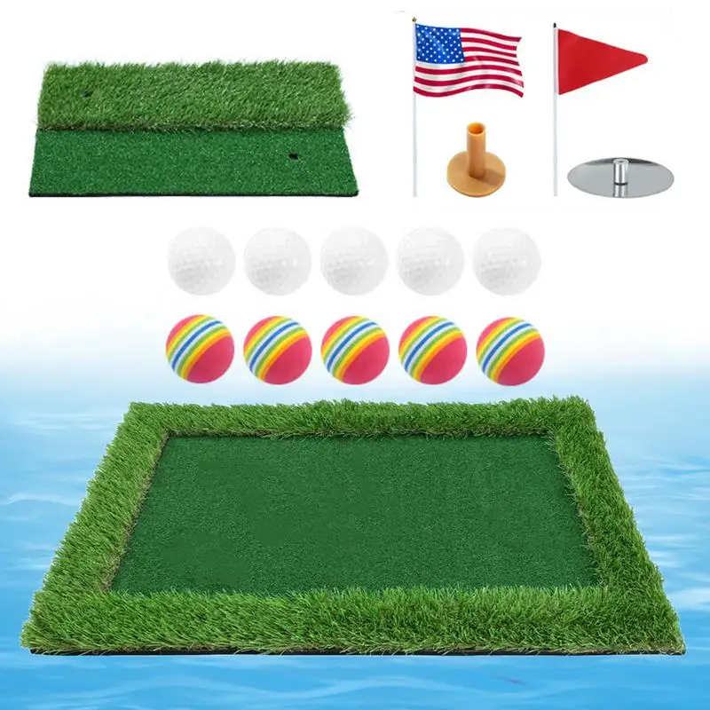 

Floating Chipping Green Outdoor Pool Golf Practice Green Mat Set Mini Floating Golf Green Golf Chipping Net For Golfers