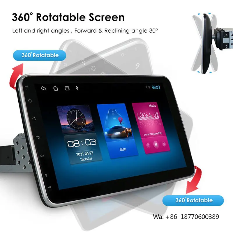 Android Car Multimedia Player 10 Inch Touch Screen 1 Din Customizable Car Dvd Player Gps with Bluetooth Universal