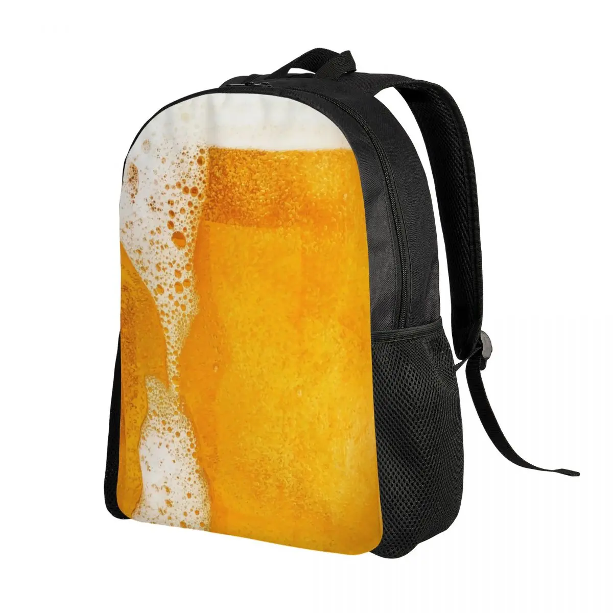 Custom Beer Realistic Bubbles Foam Laptop Backpack Women Men Basic Bookbag for College School Student Drinking Lover Bag