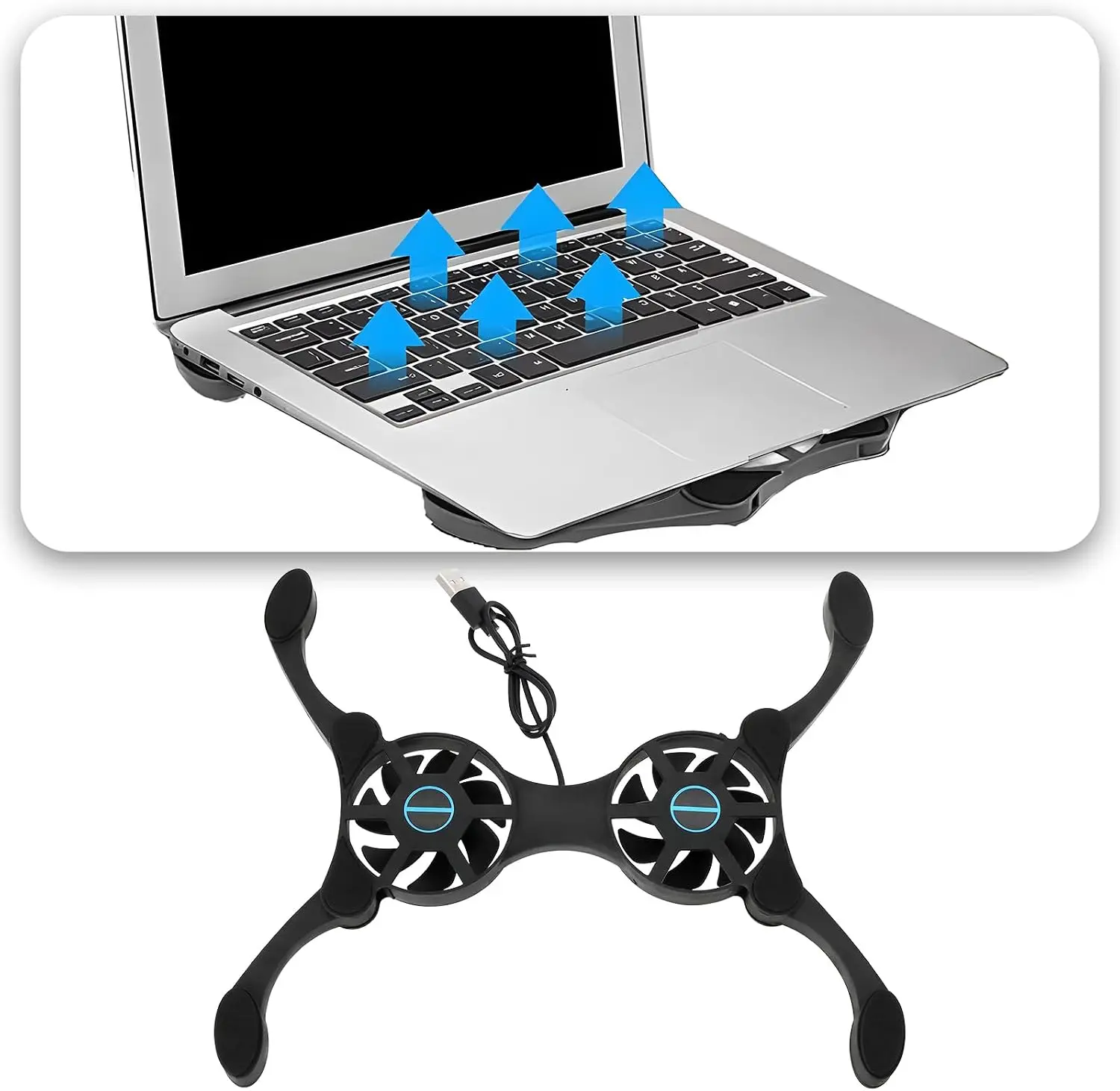 Foldable USB Laptop Cooling Pads With Double Fans Mini Octopus Notebook Cooler Cooling Pad For 7-15 Inch Notebook Laptop