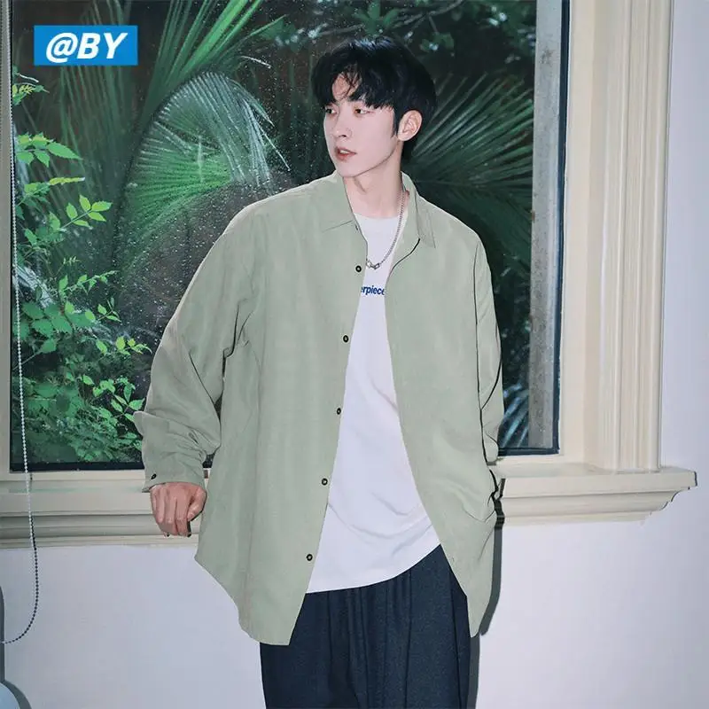 

Japanese Boyish Shirt Men's Long-sleeved Shirt 2024 New Style Youth Loose Casual Handsome High Street Jacket