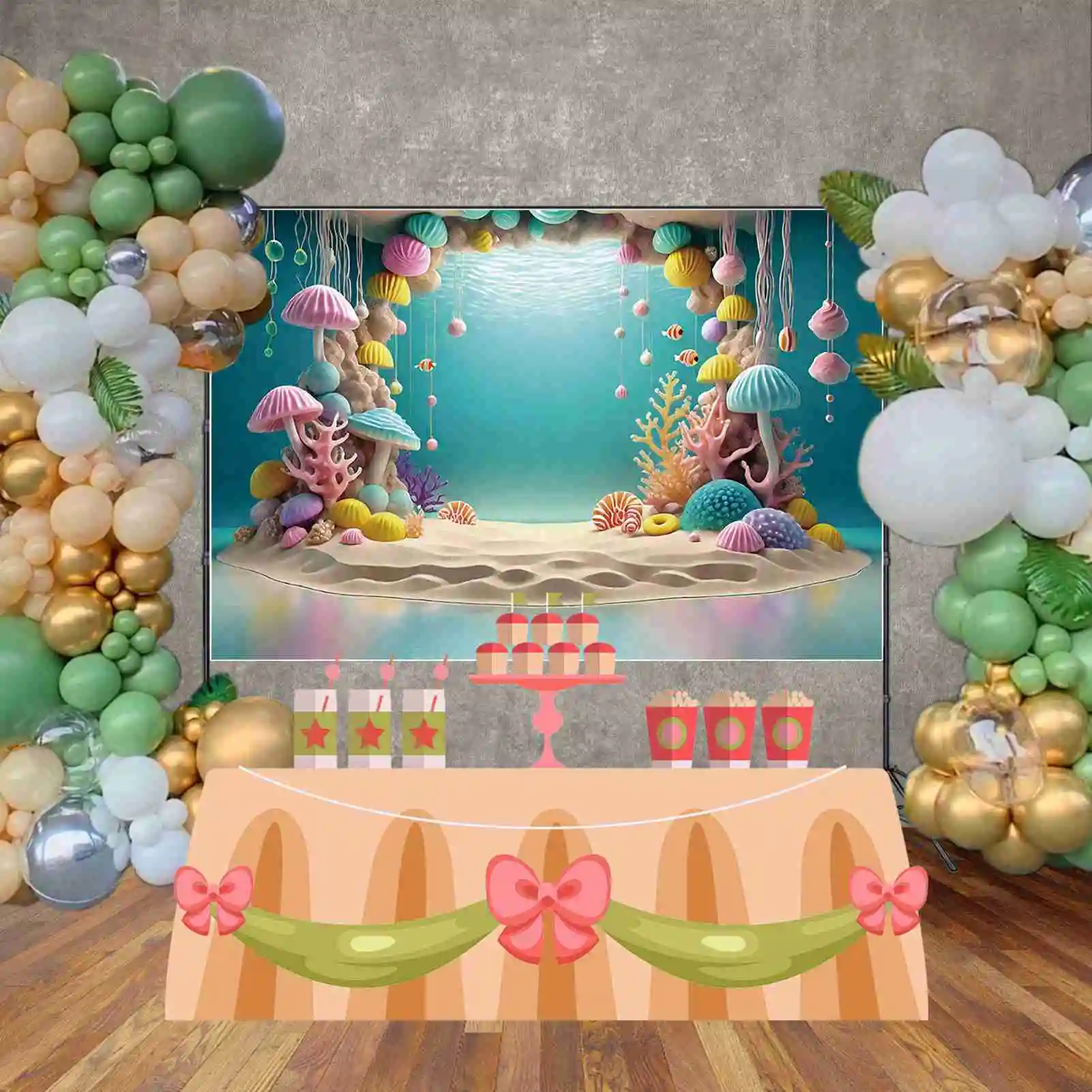 Moon. qg Sommer Süßigkeiten ein Geburtstag Kulissen Mädchen Lutscher Strand Donut Hintergründe benutzer definierte Party Dekoration Photo zon Zubehör