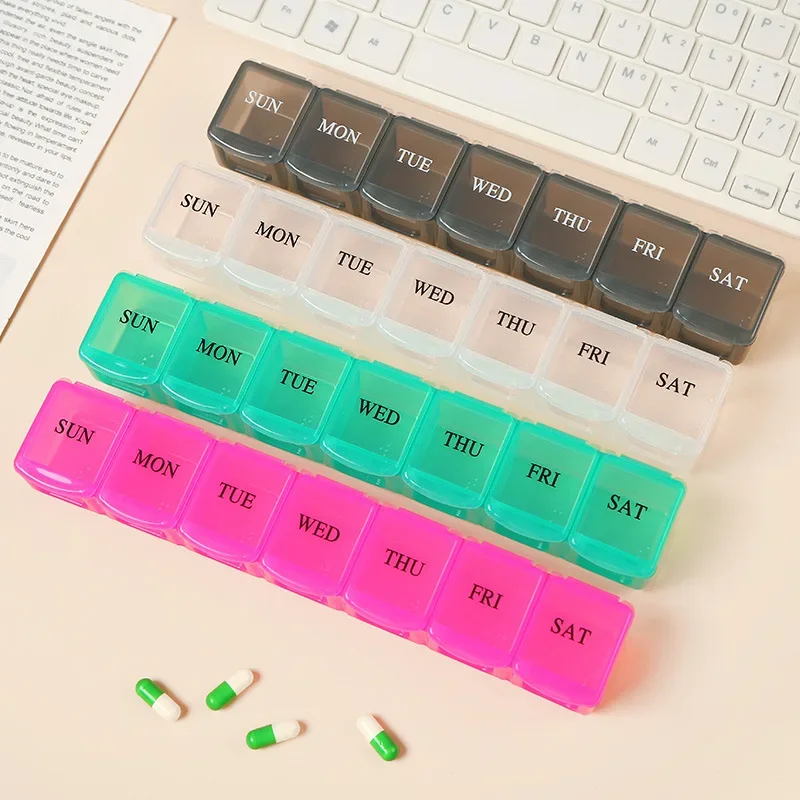 

1pc New Weekly Portable Travel Pill Cases Box 7 Days Organizer 7 Grids Pills Container Storage Tablets Vitamins Medicine Fish Oils Must Have Accessories