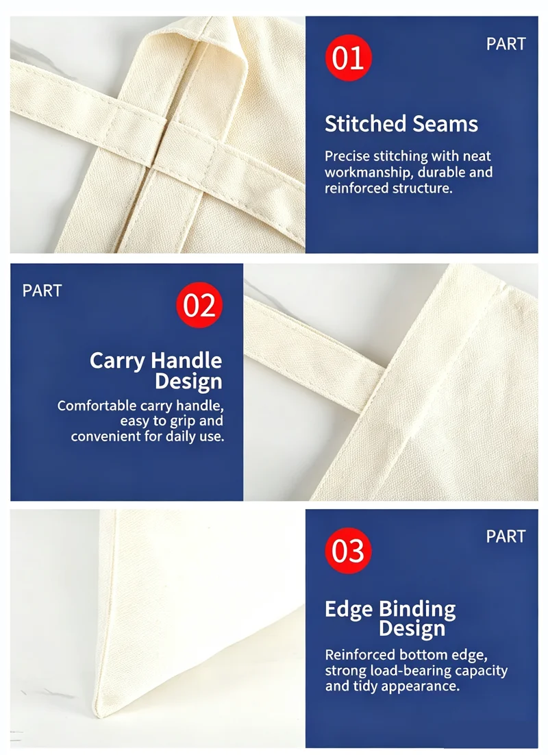 10pcs/lot Custom Logo 10oz Canvas Shoulder Bags Beige/Black/White Eco-Friendly Shopping Bag Personalize Large Capacity Handbags