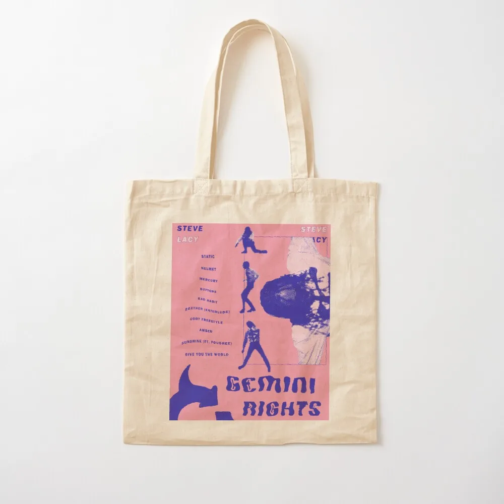 

steve lacy album print (pink and blue) Tote Bag Customizable tote women Canvas