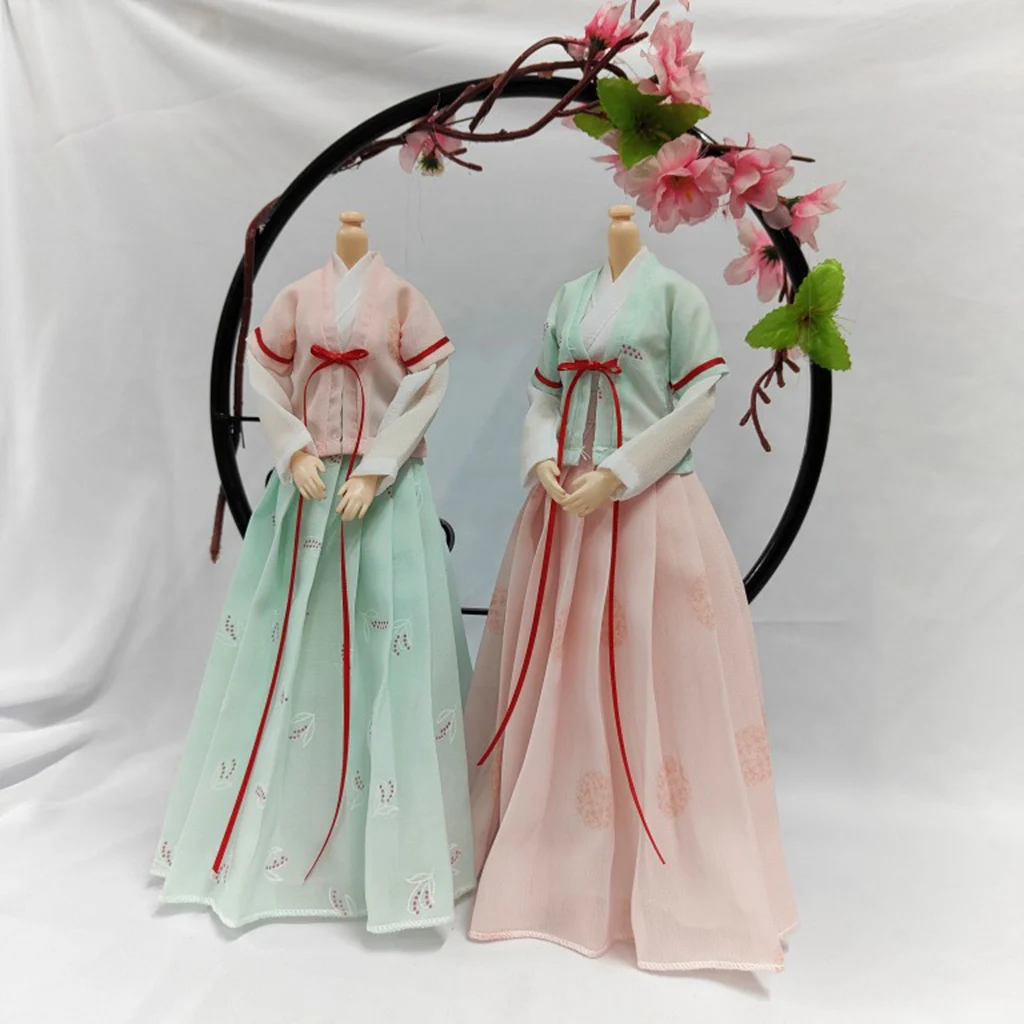 Blyth 30cm Barbi OB27 1/6 Figure Doll BJD SD Ancient Costume Hanfu Fairy Dress For BJD/SD YOSD Girl Clothes Accessories C1964