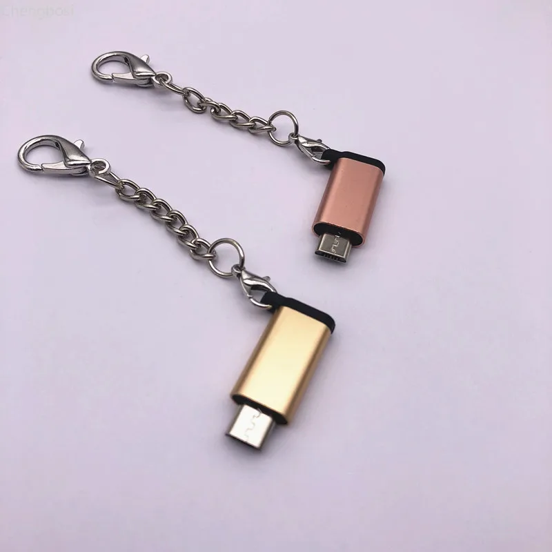 Type C To Micro USB OTG Adapter Micro USB Female To USB Type-C Connector for Samsung Xiaomi Huawei Android Phone with Free Chain