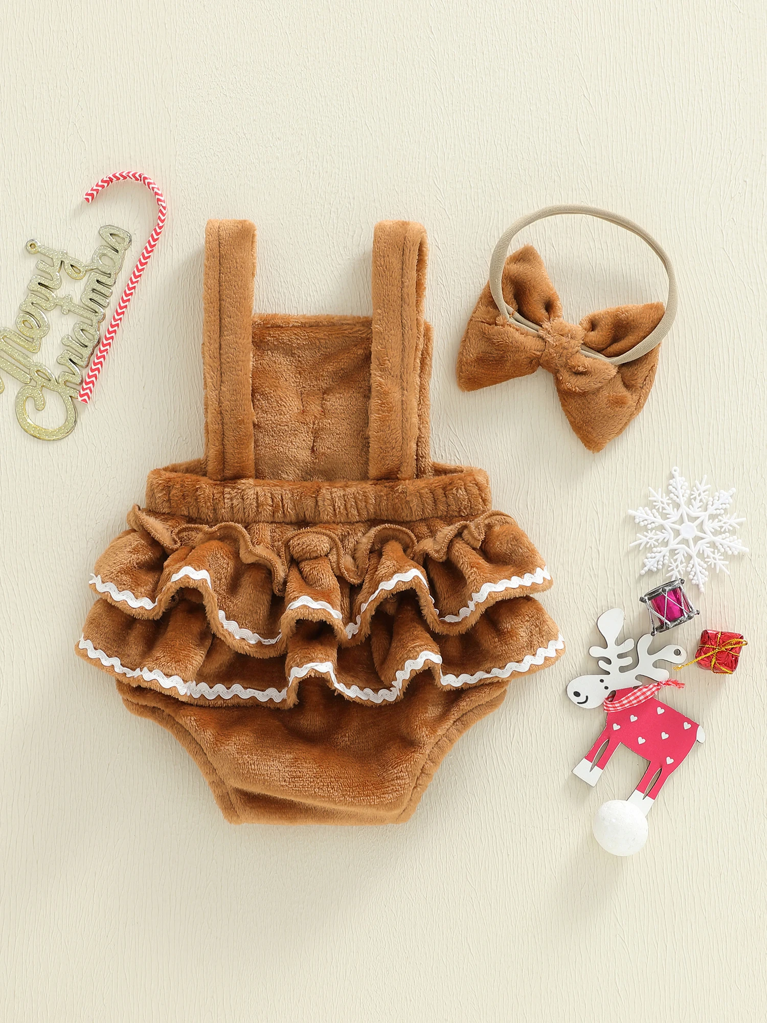 

Toddler Christmas Dress Long Sleeve Santa Claus Print Tutu Skirt with Matching Headband for Holiday Party Outfit