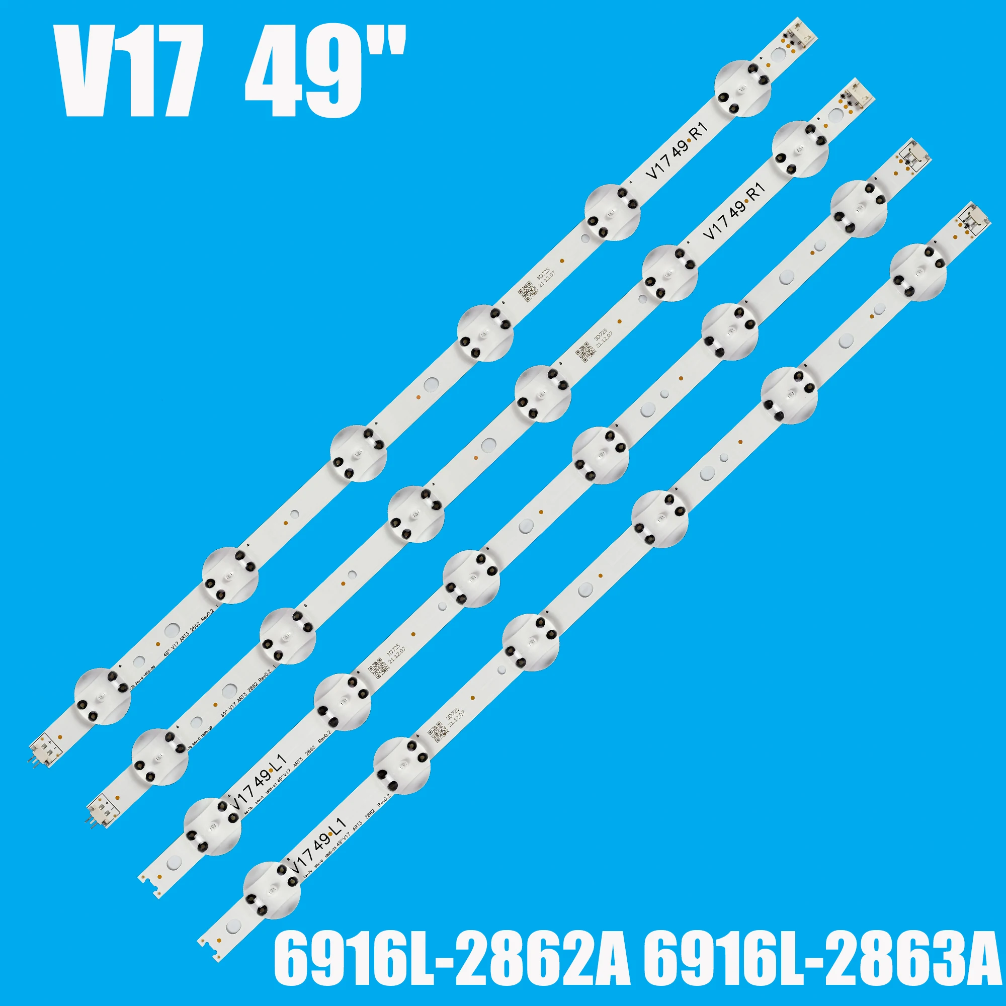 

LED strip For 49" V17 ART3 TV 49UJ651V 49UJ675V 49UJ676V 49UJ634V 49UJ670V 49UJ655V 49UJ6565 6916L-2862A 6916L-2863A 49UJ6565