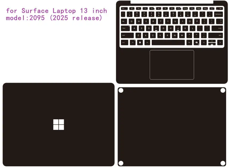 

Для Microsoft Surface Laptop 13 (2025) / Laptop 7 13.8 / Surface Laptop 7 15: Предварительно вырезанная виниловая наклейка-пленка для ноутбука