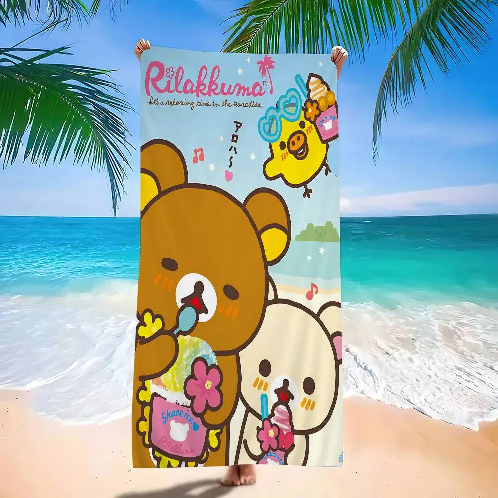 Cute R-Rilakkumas Bear Microfiber Beach Towel Absorbent Quick dry Soft Yoga Swimming Resort Mountain Climbing Towel