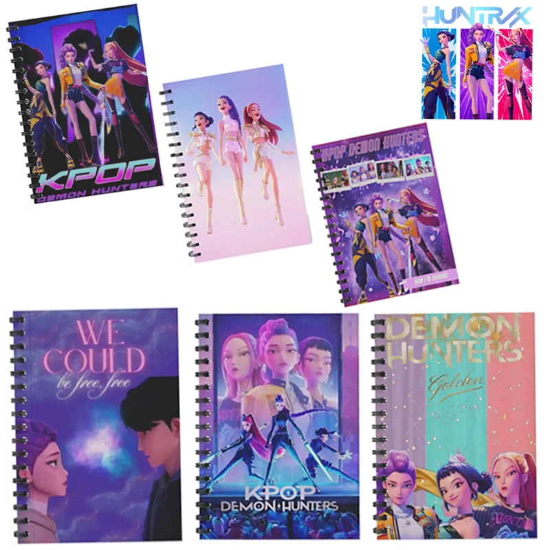 2026 K البوب شيطان الصيادين أنيمي أجهزة الكمبيوتر المحمولة القرطاسية لفائف منصات الكتابة للطلاب كتاب رسالة هدية أنيمي البضائع