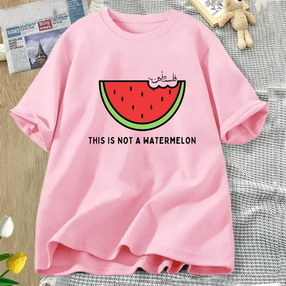 Dies ist keine Wassermelone Palesti T-Shirts Frauen Männer Baumwolle hochwertige bedruckte Kleidung Grafik T-Shirt übergroße Frauen Top T-Shirt – Detail 5