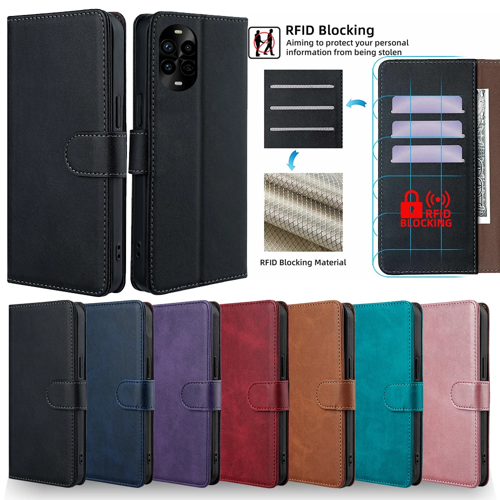 Nova 13 Pro Leather Flip Wallet Case Protect Cover for Huawei Nova 13 Pro nova13 pro Kickstand Case Phone Bag With RFID Blocking