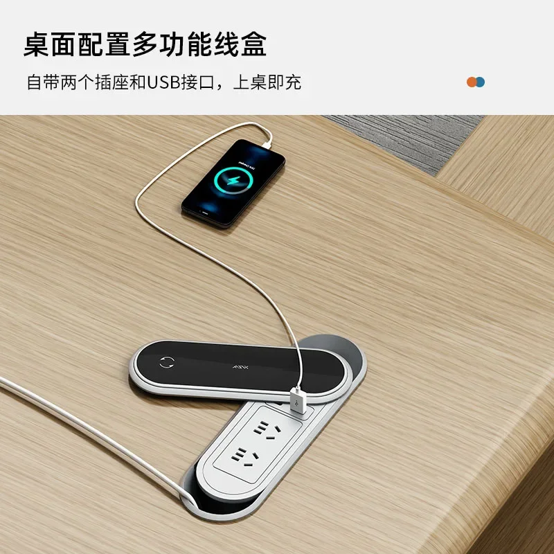 Leichter, luxuriöser Boss-Tisch, hochwertige, einfache Kombination aus Büroschreibtisch und Stuhl des Präsidenten, Führungsbürosmanager für die Führung der Stuhlperson