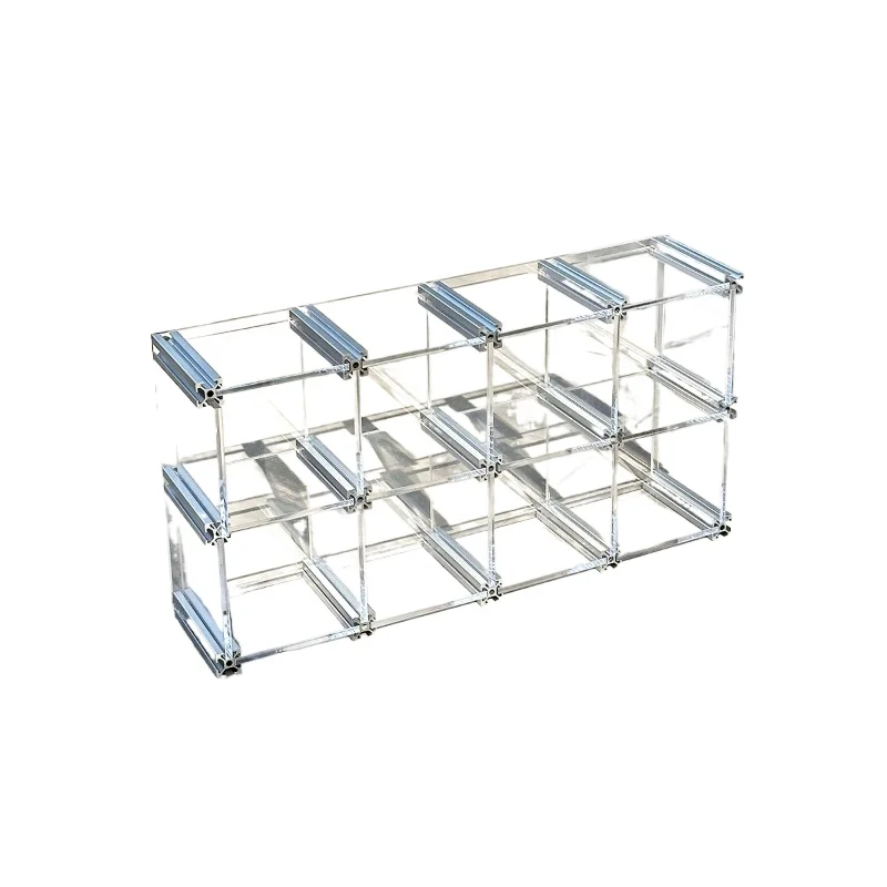 رف تخزين النبيذ على الزجاجات الصغيرة لسطح المكتب، رف عرض شفاف لزجاج النبيذ، تخطيط بيسترو عائلي