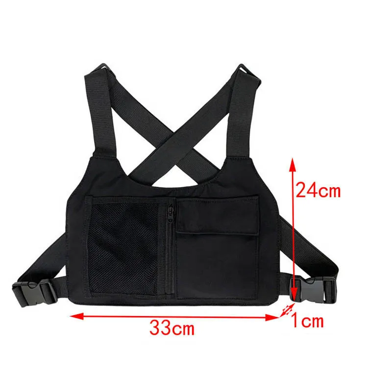 Fashion New Chest Rig Bag Multifunction Unisex Waist Pack Street Hip-hop Nylon Vest Bag Outdoor Casual Tactical Chest Bags Purse