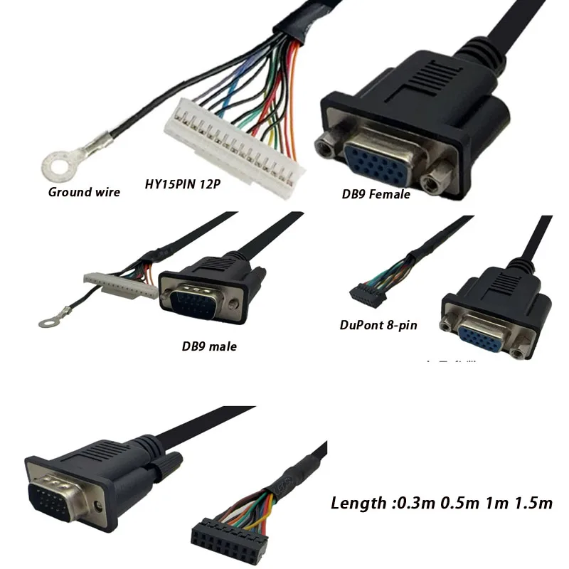 VGA signal cable built-in universal driver board for LCD monitor, KTV karaoke 15-to-12 pin with ground