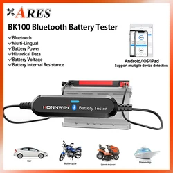 BK100 Car Motorcycle Battery Tester 6V-12V Wireless Bluetooth Car Resistance Detector 100-2000 CCA Cranking Charging Test Tools