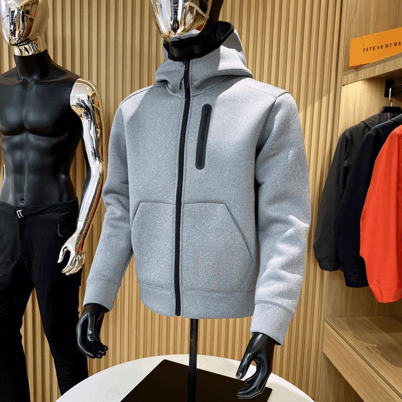

Мужская повседневная спортивная куртка-кардиган с капюшоном на молнии, модная толстовка-кардиган с воздушной прослойкой для осеннего сезона