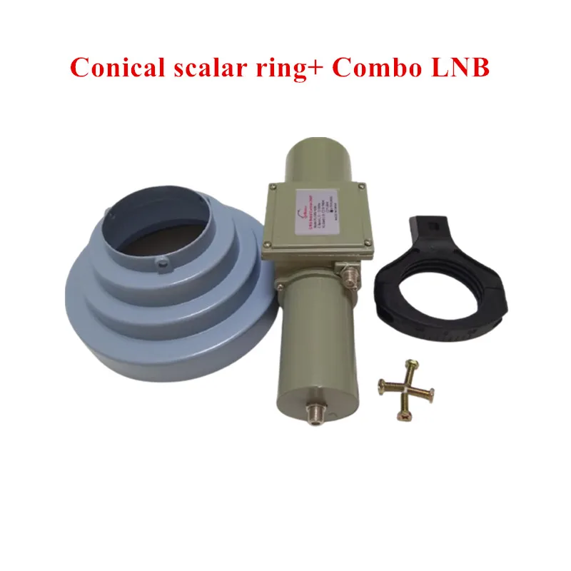 Universal Ku Band & 5150MHz C Band LNBF combo C/Ku band LNB Intergrated With Conical Scalar Ring & Lnb Holder Bracket