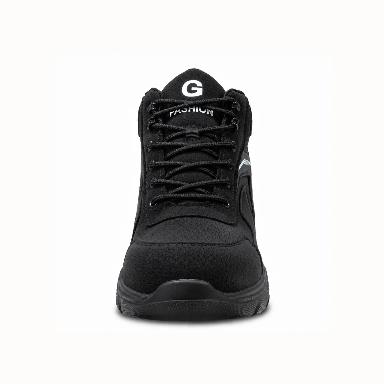 Herren-Arbeitsschuhe mit Stahlkappe, Sicherheitsschuhe, durchstichfest, wasserabweisend, schwarze High-Top-Stiefel für die Bauindustrie – Detail 11