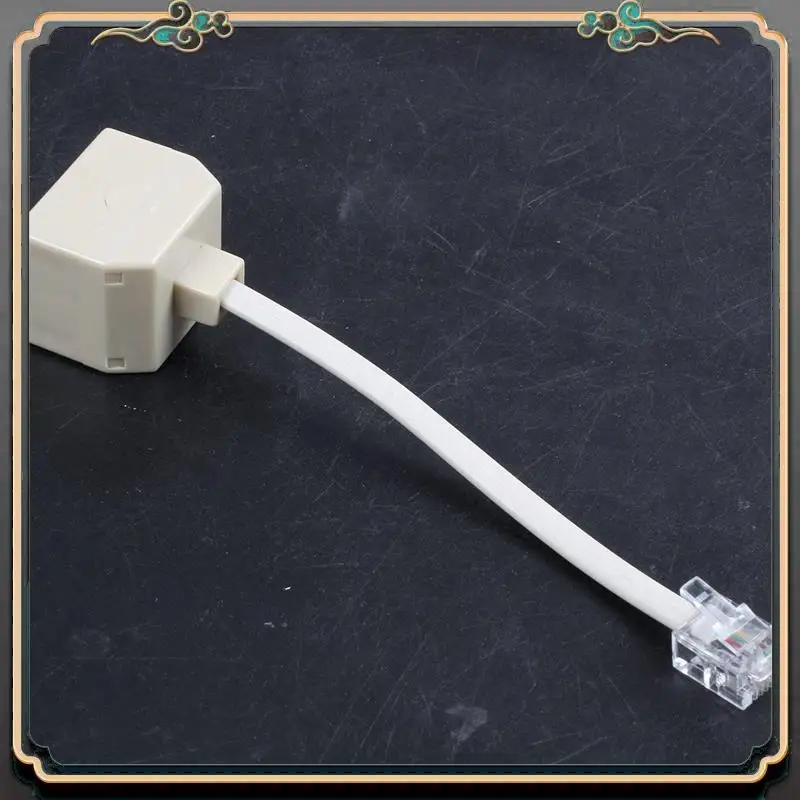 Reliable-3X Telephone RJ11 Male Line To Double RJ11 Female Jack Filter Splitter Adapter