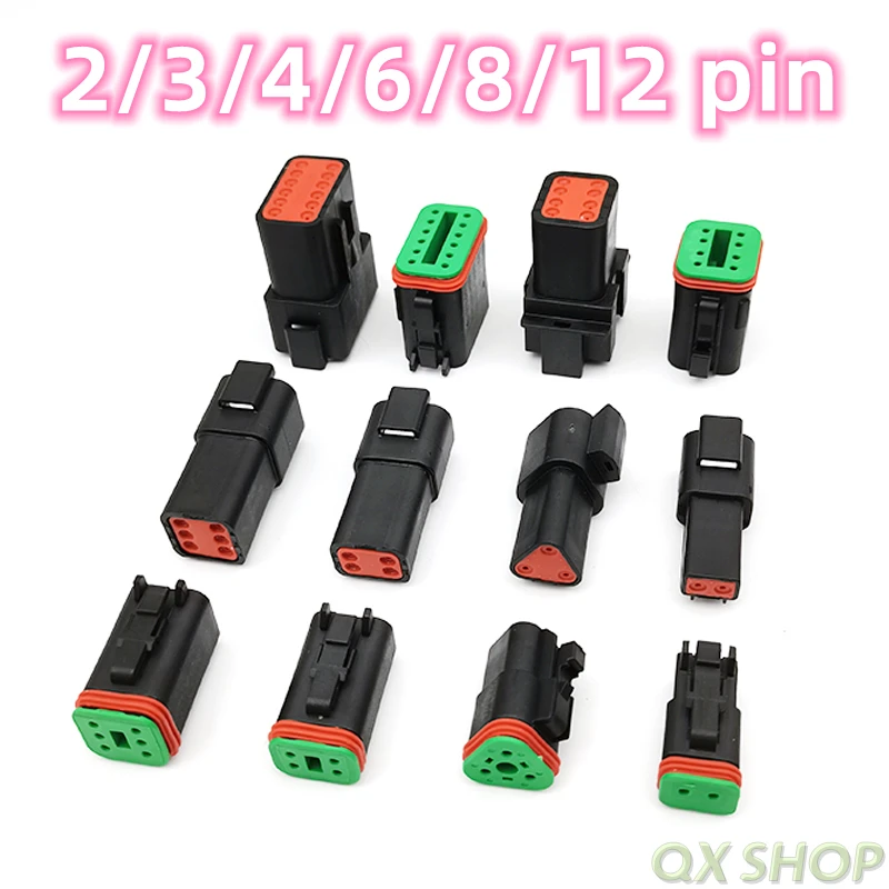 1set Deutsch DT Connector DT06-2S/DT04-2P 3P 4P 6P 8P 12P Waterproof Electrical Connector For car Motor With Pins 22-16AWG