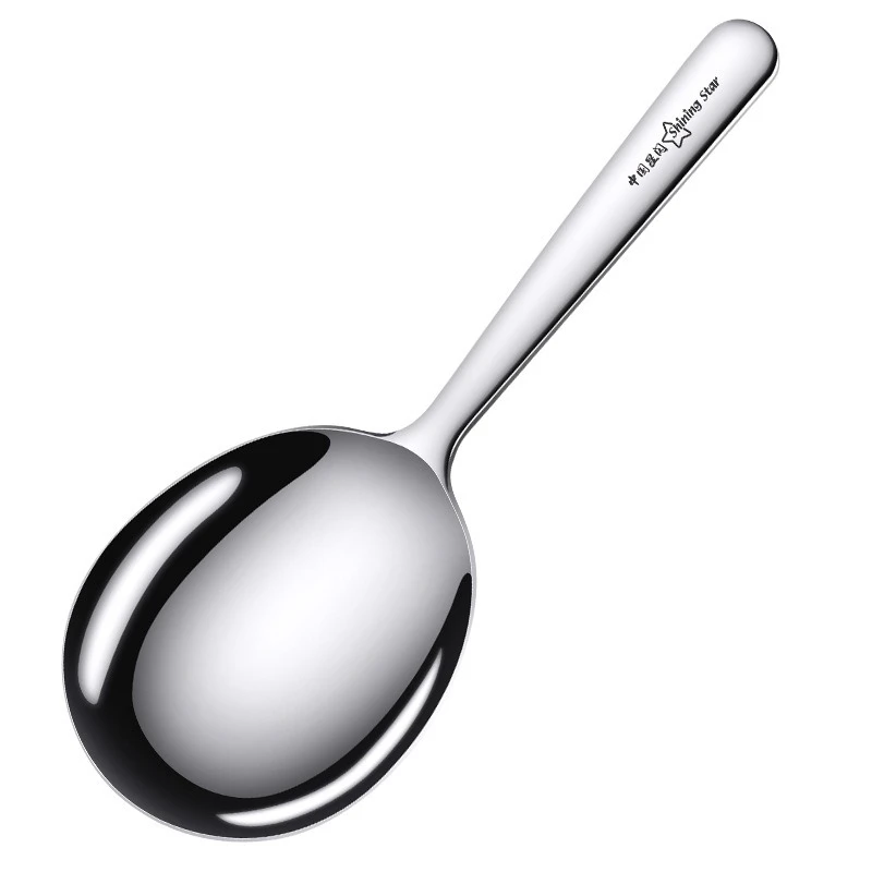 LFGB Certificate 304 Stainless Steel Serving Spoon and Colander 7.6cm Width 20cm Length Scoop Banquet Ladle for Family Dinner