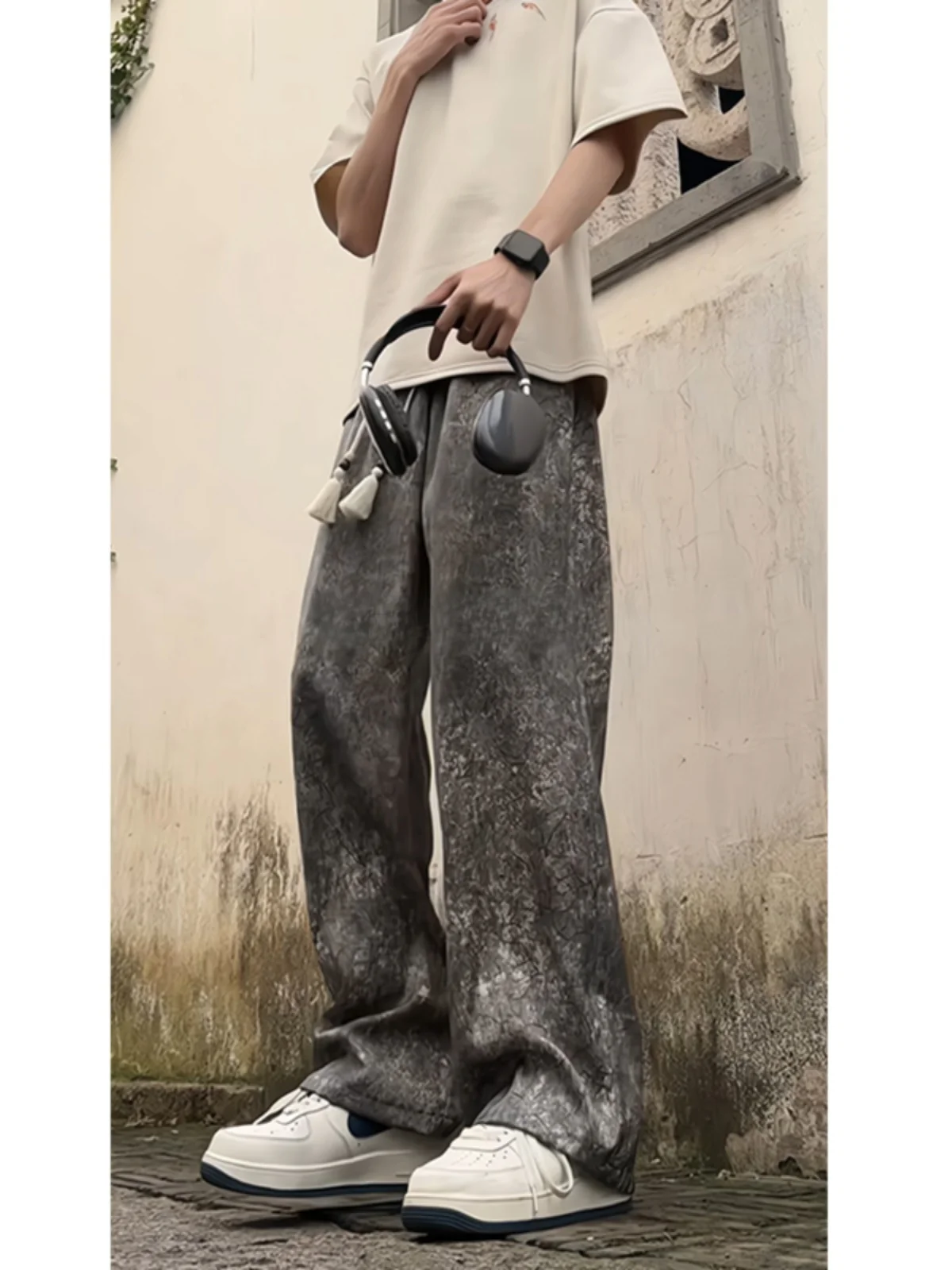 

Новые китайские мужские летние брюки из шелкового атласа в стиле ретро, свободного кроя, с эффектом драпировки, премиум-класса, не требующие глажки, со средней посадкой, длинные.