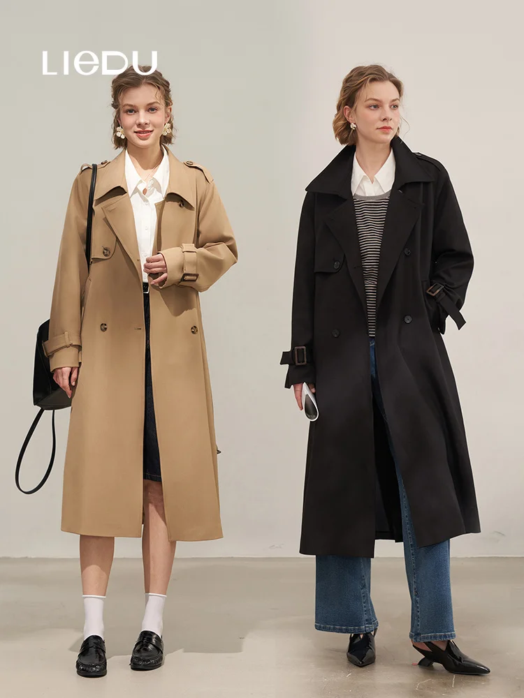 LIEDUAutumn New Vintage Elegant Commuter Women Warm Long Windbreaker Loose Casual Blazer Spring Chic Lady Office Daily Outfit