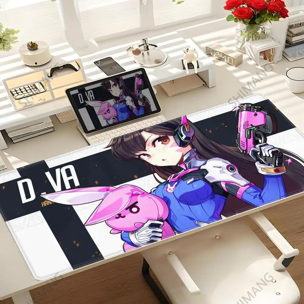 

Anime Girl Mousepad PC Game Overwatch Dva Pink Large Mouse Pad Kawaii Laptop Office Soft Deskmat XXL Carpet Anti Slip Mausepad