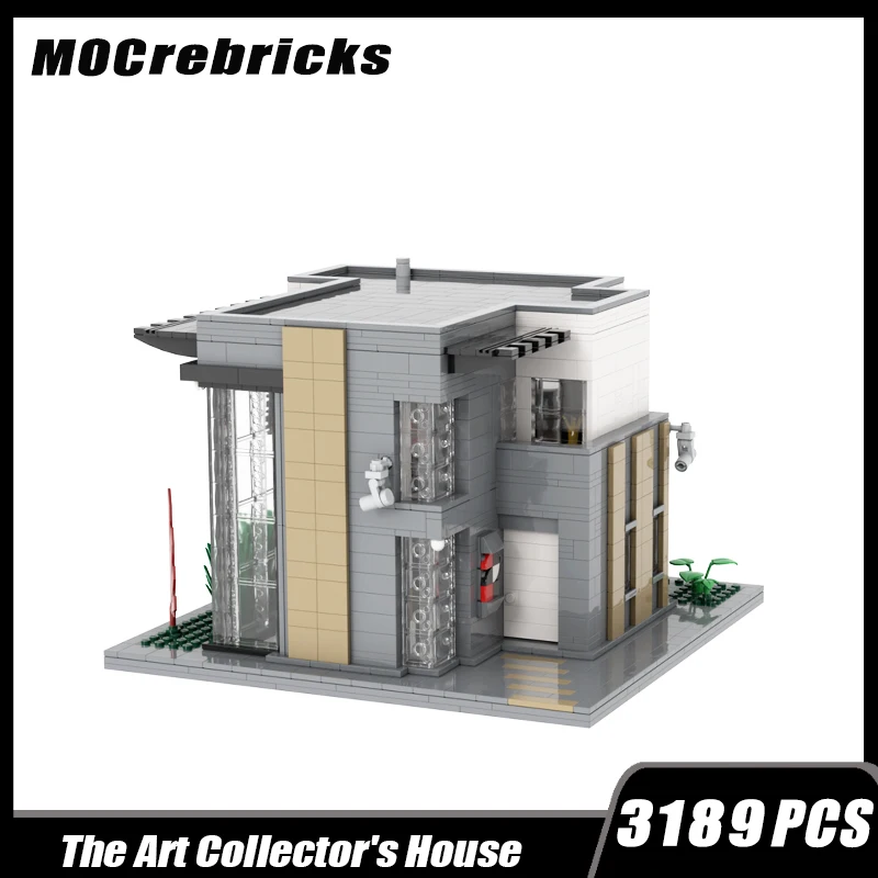 MOC-84426 ville vue sur la rue villa moderne la maison de collection d'art modèle nuits de construction bricolage mini pièces assemblage briques jouets pour enfants