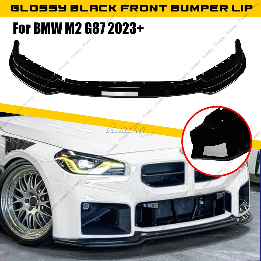 

For BMW 2 Series M2 G87 2023+ Front Bumper Lip Splitter Spoiler Diffuser Guard ABS Exterior Accessories Gloss Black/Carbon Look